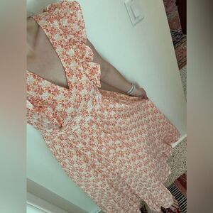 Karlie 100% cotton midi floral dress peach large L tuckernuck